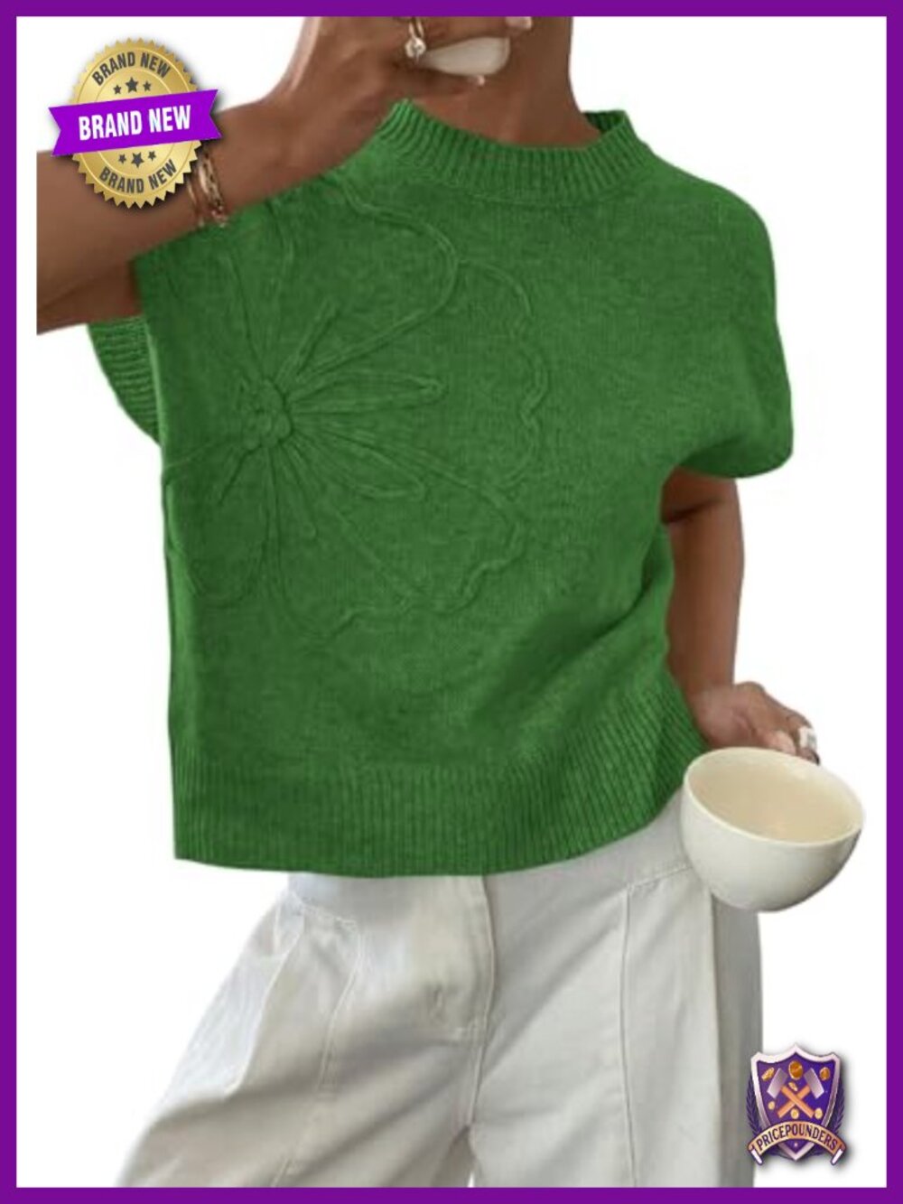 Women's Summer Short Cap Sleeve Knit Sweater Vest